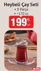 PAŞABAHÇE HEYBELİ ÇAY SETİ 8 PARÇA 170 CC